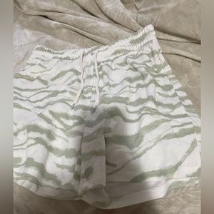 small green zebra print shorts